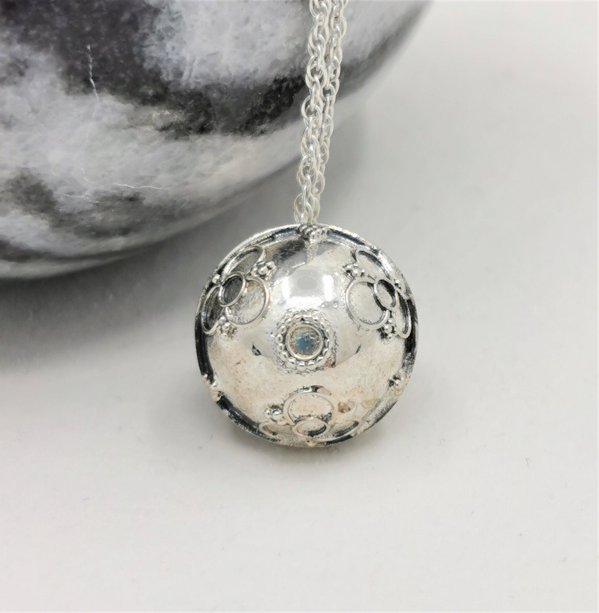 Small Sterling Silver Harmony Ball Pendant | Dezanne Design